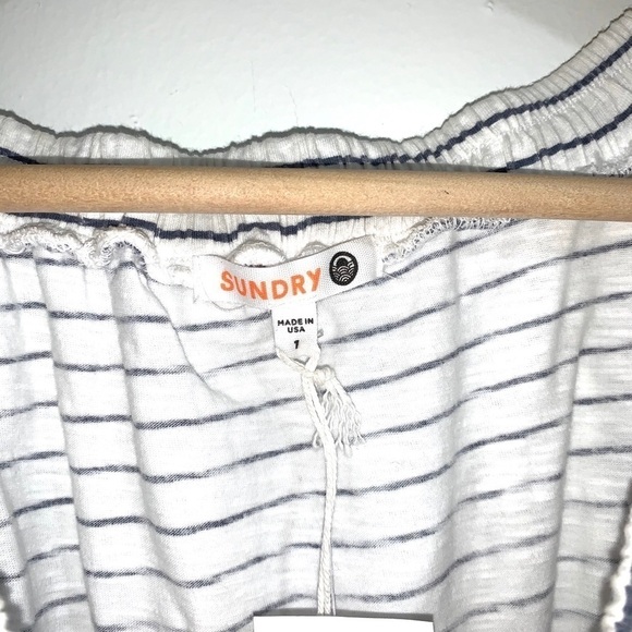 Sundry jersey dress off the shoulder soft small striped soft brand new with tags - Picture 4 of 8